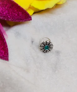 Glamaya Floral Stone Wired Nose Pin: Premium Quality Oxidised Beauty 1 GLAM-NP-ST-2F5-217498-9-2