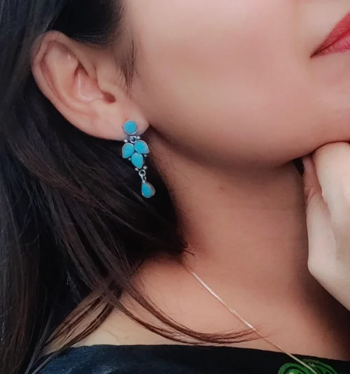 Glamaya Stunning Silver Lookalike Earrings With Semi Precious Stones 4 GLAM-ER-ST-40-262868-71-2 Glamaya Stunning Silver Lookalike Earrings With Semi Precious Stones 4 GLAM-ER-ST-40-262868-71-2