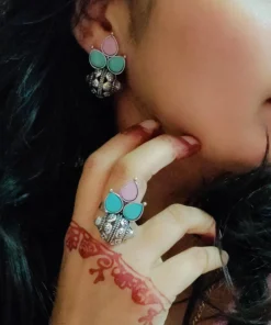 Glamaya Antique Earring Ring Combo Multi 2 GLAM-CE-OX-23F3-342654-45-3