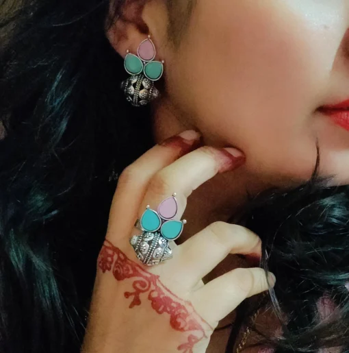 Glamaya Antique Earring Ring Combo Multi 2 GLAM-CE-OX-23F3-342654-45-3 Glamaya Antique Earring Ring Combo Multi 2 GLAM-CE-OX-23F3-342654-45-3