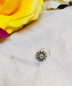 Glamaya Floral Stone Wired Nose Pin: Premium Quality Oxidised Beauty 4 GLAM-NP-ST-2F5-217498-9-2