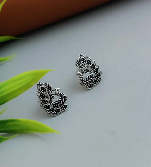Glamaya Oxidized Daily Wear Peacock Tiny Stud Earring 03 1 GLAM-ER-OX-5-329241-15-3