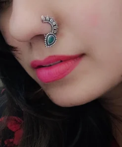 Glamaya Intricate Oxidised German Silver Droplets Nose Pin For Women 7 GLAM-EN-OX-2-882204-5-5 Glamaya Intricate Oxidised German Silver Droplets Nose Pin For Women 7 GLAM-EN-OX-2-882204-5-5