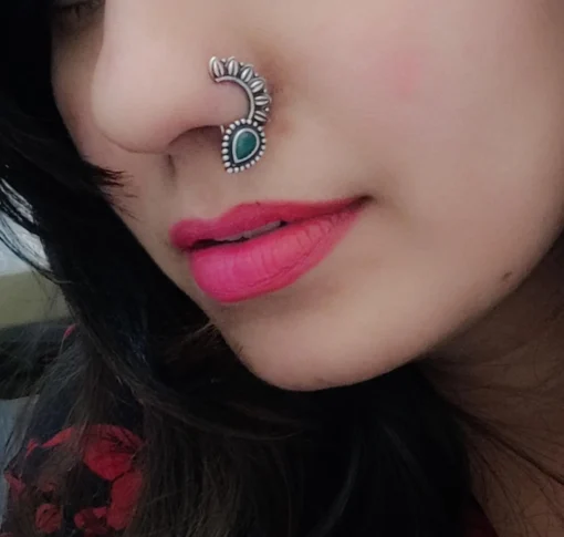 Glamaya Intricate Oxidised German Silver Droplets Nose Pin For Women 7 GLAM-EN-OX-2-882204-5-5 Glamaya Intricate Oxidised German Silver Droplets Nose Pin For Women 7 GLAM-EN-OX-2-882204-5-5