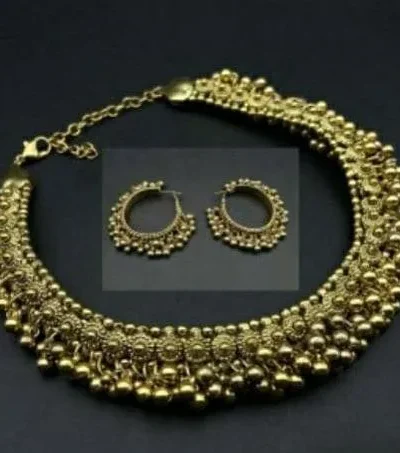 Glamaya Glamorous Ghungroo Necklace Earring Combo Set 1 GLAM-CN-GP-60-303077-89-2