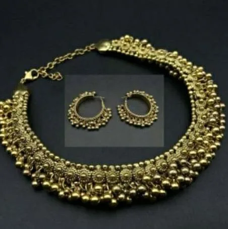 Glamaya Glamorous Ghungroo Necklace Earring Combo Set 1 GLAM-CN-GP-60-303077-89-2