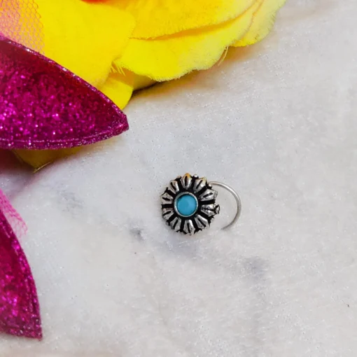 Glamaya Floral Stone Wired Nose Pin: Premium Quality Oxidised Beauty 7 GLAM-NP-ST-2F5-217498-9-2 Glamaya Floral Stone Wired Nose Pin: Premium Quality Oxidised Beauty 7 GLAM-NP-ST-2F5-217498-9-2