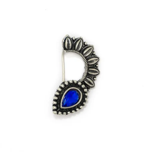 Glamaya Intricate Oxidised German Silver Droplets Nose Pin For Women 1 GLAM-EN-OX-2-882204-5-5