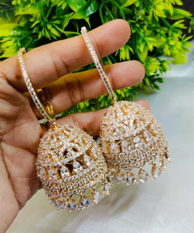 Glamaya Beautiful American Diamond Jhumka Earring 1 GLAM-ER-CZ-125-852412-175-6