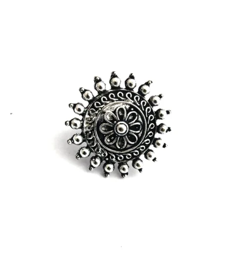 Glamaya Oxidized German Silver Adjustable Finger Ring 05 1 GLAM-RI-OX-7F5-707508-16-4