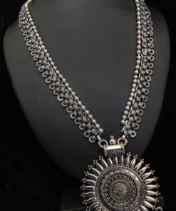 Glamaya Oxidized German Silver Long Chain Necklace 1 GLAM-NE-OX-21F4-213739-35-7