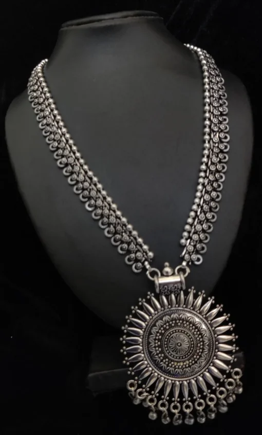 Glamaya Oxidized German Silver Long Chain Necklace 1 GLAM-NE-OX-21F4-213739-35-7
