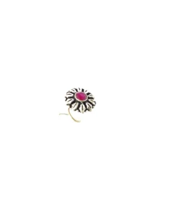 Glamaya Floral Stone Wired Nose Pin: Premium Quality Oxidised Beauty 9 GLAM-NP-ST-2F5-217498-9-2 Glamaya Floral Stone Wired Nose Pin: Premium Quality Oxidised Beauty 9 GLAM-NP-ST-2F5-217498-9-2