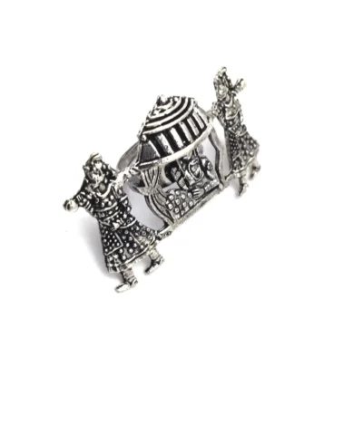 Glamaya Oxidized German Silver Adjustable Finger Ring 01 2 GLAM-RI-OX-7F5-409810-16-4
