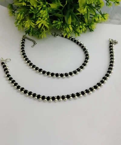 Glamaya Oxidised Ball Trendy Anklet 1 GLAM-AN-OX-16F7-656010-30-3