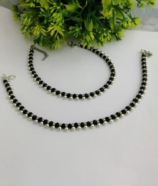 Glamaya Oxidised Ball Trendy Anklet 1 GLAM-AN-OX-16F7-656010-30-3