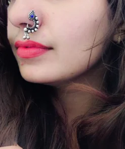 Glamaya Ethnic Maharashtrian Oxidised Nose Pin Nath - Premium Quality 1 GLAM-NP-OX-7-303554-13-5