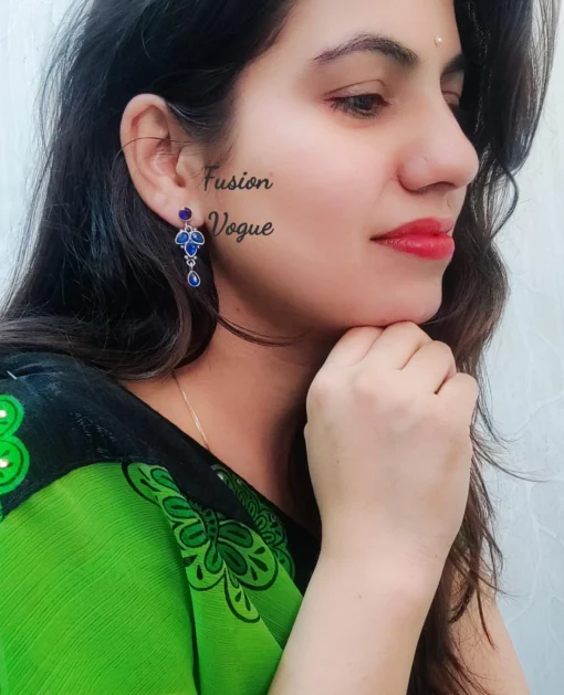 Glamaya Stunning Silver Lookalike Earrings With Semi Precious Stones 6 GLAM-ER-ST-40-262868-71-2 Glamaya Stunning Silver Lookalike Earrings With Semi Precious Stones 6 GLAM-ER-ST-40-262868-71-2