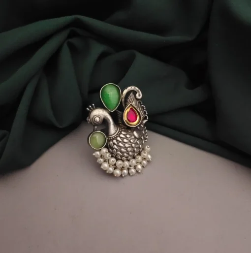 Glamaya Fashionable Adjustable Oxidized Peacock Ring 1 GLAM-RI-OX-65-654283-99-2