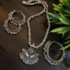 Glamaya Oxidized Ethnic Ghungroo Necklace Earring And Bracelet Combo Set 1 GLAM-CN-OX-90-814970-150-2