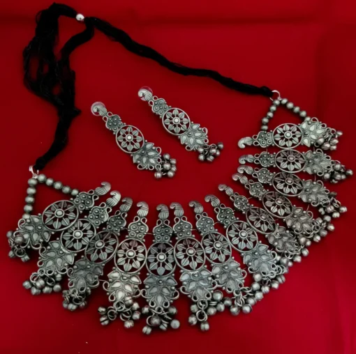 Glamaya Black Oxidised Premium Choker Necklace Set 1 GLAM-CN-BP-46F3-623601-75-4