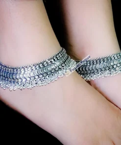 Glamaya Stunning Oxidised Silver Antique Anklet For Women 2 GLAM-AN-OX-50-927733-86-5