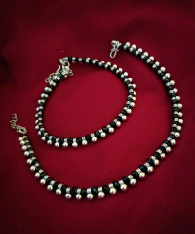 Glamaya Oxidised Ball Trendy Anklet 2 GLAM-AN-OX-16F7-656010-30-3