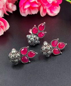 Glamaya Antique Earring Ring Combo Pink 1 GLAM-CE-OX-7F8-311710-15-9