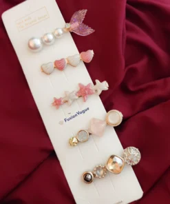 Glamaya 5 Pc Korean Style Barrettes Women's Hair Pin Hair Accessories 1 GLAM-HA-OX-21F4-720869-35-7