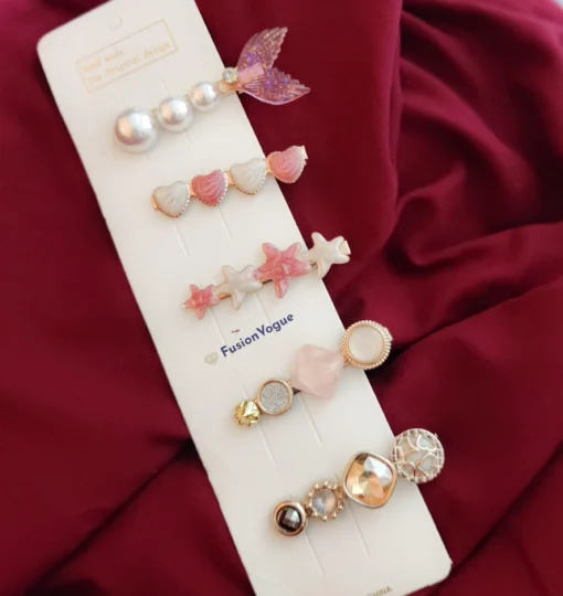 Glamaya 5 Pc Korean Style Barrettes Women's Hair Pin Hair Accessories 1 GLAM-HA-OX-21F4-720869-35-7