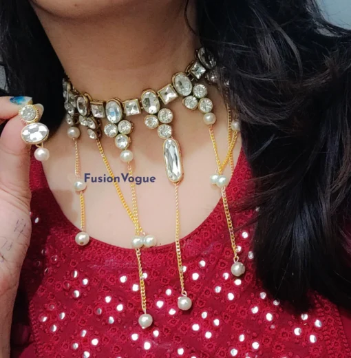 Glamaya Naira Kundan Glass Stone Necklace Earring Set 2 GLAM-CN-KS-43F3-194213-66-3 Glamaya Naira Kundan Glass Stone Necklace Earring Set 2 GLAM-CN-KS-43F3-194213-66-3