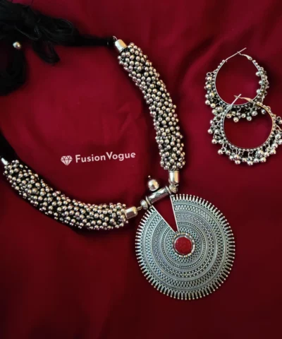 Glamaya Oxidized Tribal Touch Ethnic Jewellery Set 1 GLAM-CN-OX-60-176611-100-3