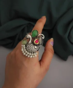 Glamaya Fashionable Adjustable Oxidized Peacock Ring 2 GLAM-RI-OX-65-654283-99-2