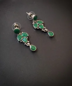 Glamaya Stunning Silver Lookalike Earrings With Semi Precious Stones 1 GLAM-ER-ST-40-262868-71-2