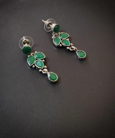Glamaya Stunning Silver Lookalike Earrings With Semi Precious Stones 1 GLAM-ER-ST-40-262868-71-2