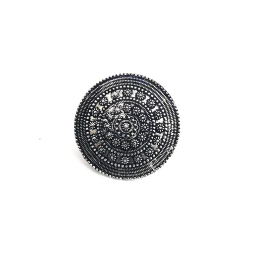 Glamaya Oxidized German Silver Adjustable Finger Ring 12 1 GLAM-RI-OX-3F8-239316-8-8