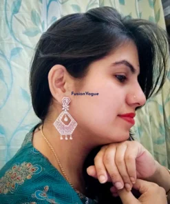 Glamaya American Diamond Dangle Party Wear Earring Rose Gold 3 GLAM-ER-CZ-228-913928-250-5
