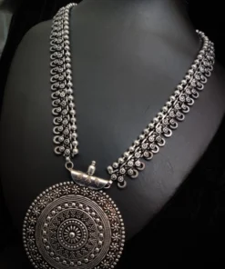 Glamaya Oxidized German Silver Long Chain Necklace 1 GLAM-NE-OX-30-716167-49-5