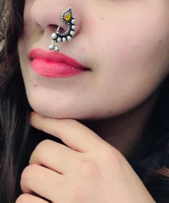Glamaya Ethnic Maharashtrian Oxidised Nose Pin Nath - Premium Quality 4 GLAM-NP-OX-7-303554-13-5