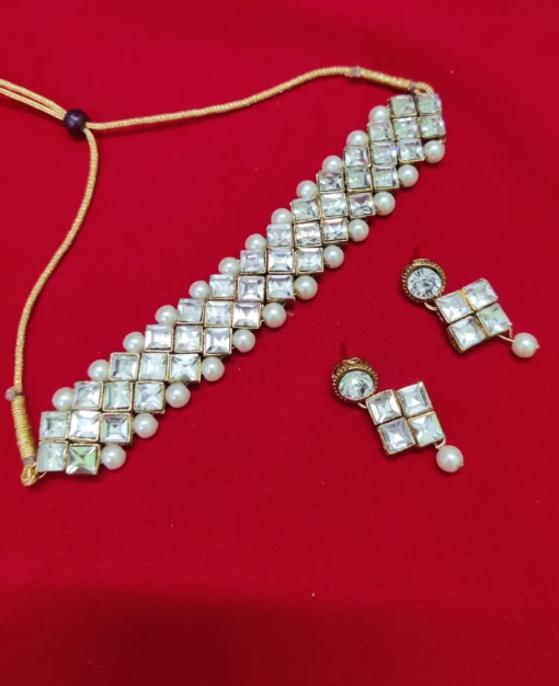 Glamaya Exquisite Kundan Glass Stone Choker Set 2 GLAM-NE-KS-22-256106-35-5 Glamaya Exquisite Kundan Glass Stone Choker Set 2 GLAM-NE-KS-22-256106-35-5