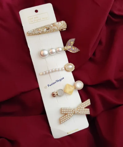 Glamaya 5 Pc Korean Style Pearl Barrettes Women's Hair Pin Hair Accessories 2 1 GLAM-HA-PE-21F4-871867-35-7