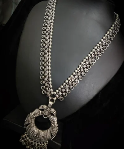 Glamaya Oxidized German Silver Long Chain Necklace 1 GLAM-NE-OX-21F4-270482-35-7
