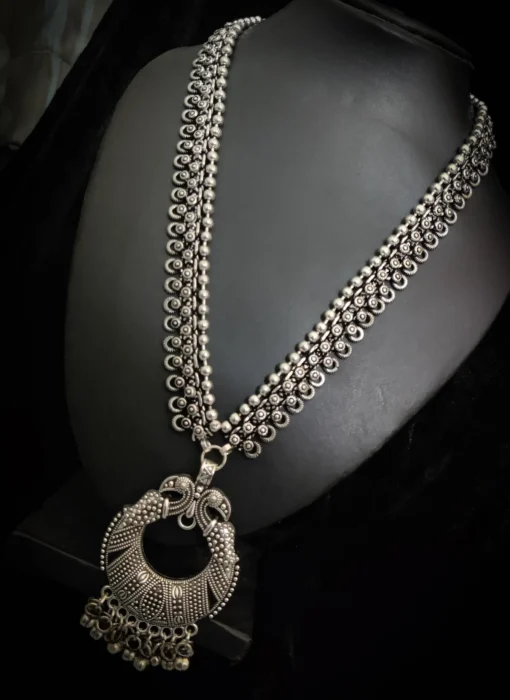 Glamaya Oxidized German Silver Long Chain Necklace 1 GLAM-NE-OX-21F4-270482-35-7