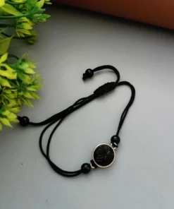 Glamaya Oxidized Engraved Stone Adjustable Nazar Anklet 1 GLAM-AN-ST-2F2-326105-5-9