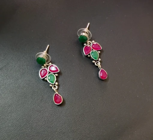 Glamaya Stunning Silver Lookalike Earrings With Semi Precious Stones 3 GLAM-ER-ST-40-262868-71-2 Glamaya Stunning Silver Lookalike Earrings With Semi Precious Stones 3 GLAM-ER-ST-40-262868-71-2