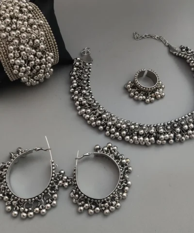 Glamaya Oxidized Ghungroo Jewellery Combo Set 1 GLAM-CS-OX-22-908205-30-10