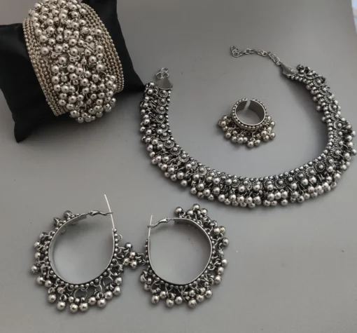 Glamaya Oxidized Ghungroo Jewellery Combo Set 1 GLAM-CS-OX-22-908205-30-10