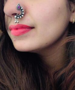 Glamaya Ethnic Maharashtrian Oxidised Nose Pin Nath – Premium Quality 6 GLAM-NP-OX-7-303554-13-5 Glamaya Ethnic Maharashtrian Oxidised Nose Pin Nath - Premium Quality 6 GLAM-NP-OX-7-303554-13-5