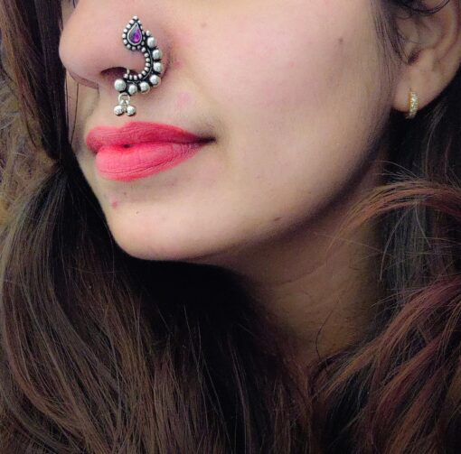 Glamaya Ethnic Maharashtrian Oxidised Nose Pin Nath – Premium Quality 6 GLAM-NP-OX-7-303554-13-5 Glamaya Ethnic Maharashtrian Oxidised Nose Pin Nath - Premium Quality 6 GLAM-NP-OX-7-303554-13-5