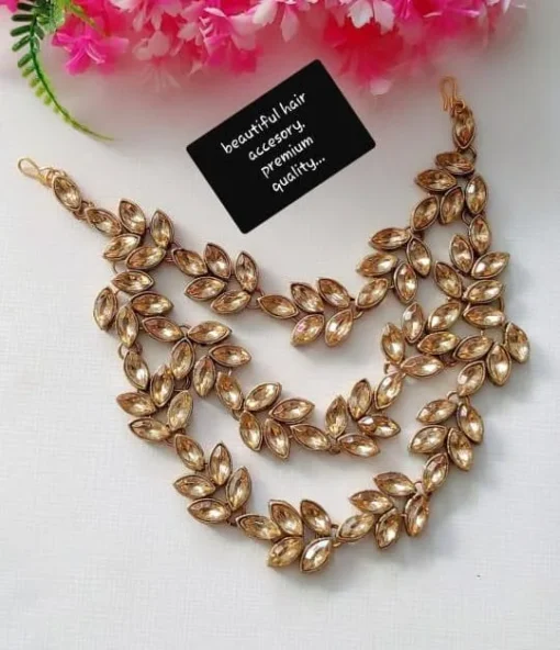 Glamaya Kundan Hair Accessories For Party Wear Golden 1 GLAM-HA-KU-30-829531-49-5